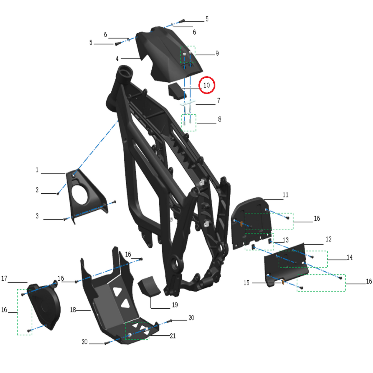 Goma superior del soporte de batería Talaria Sting R