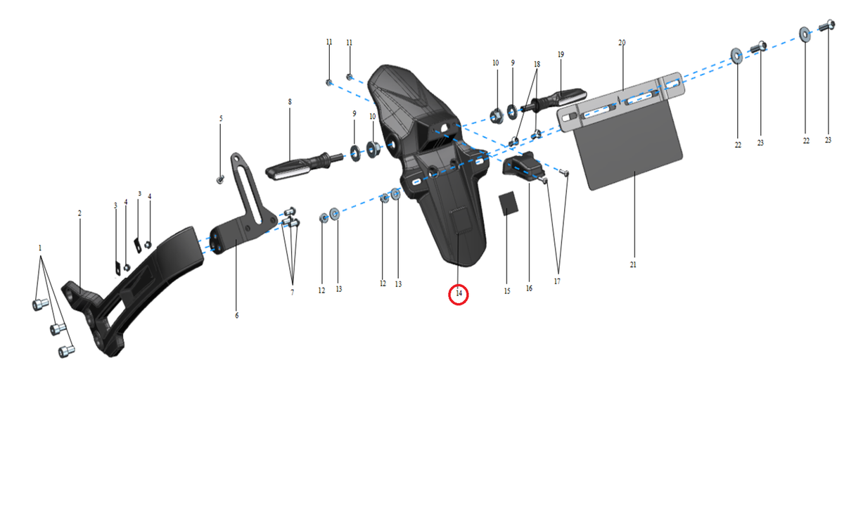 Guardabarro trasero / Rear Fender Talaria xXx