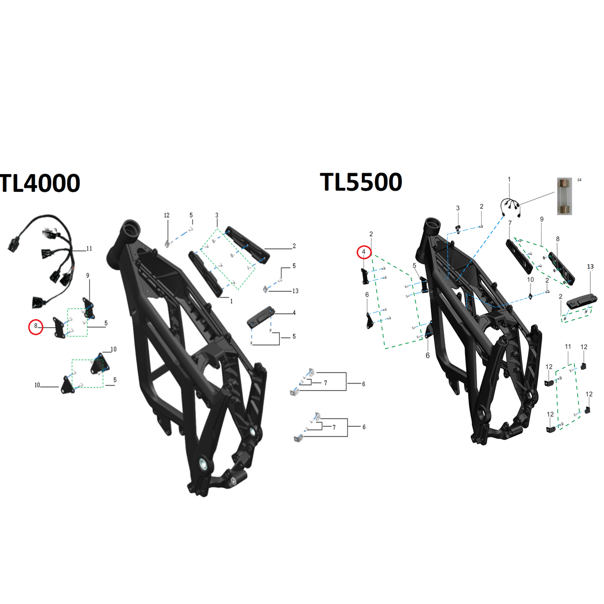 Soporte superior izquierdo del controlador Talaria Sting