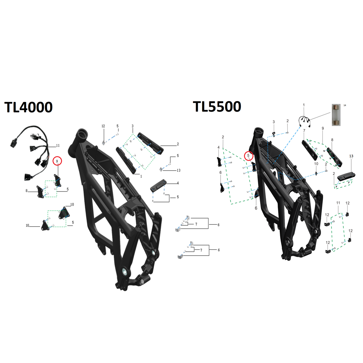 Soporte superior derecho del controlador Talaria Sting