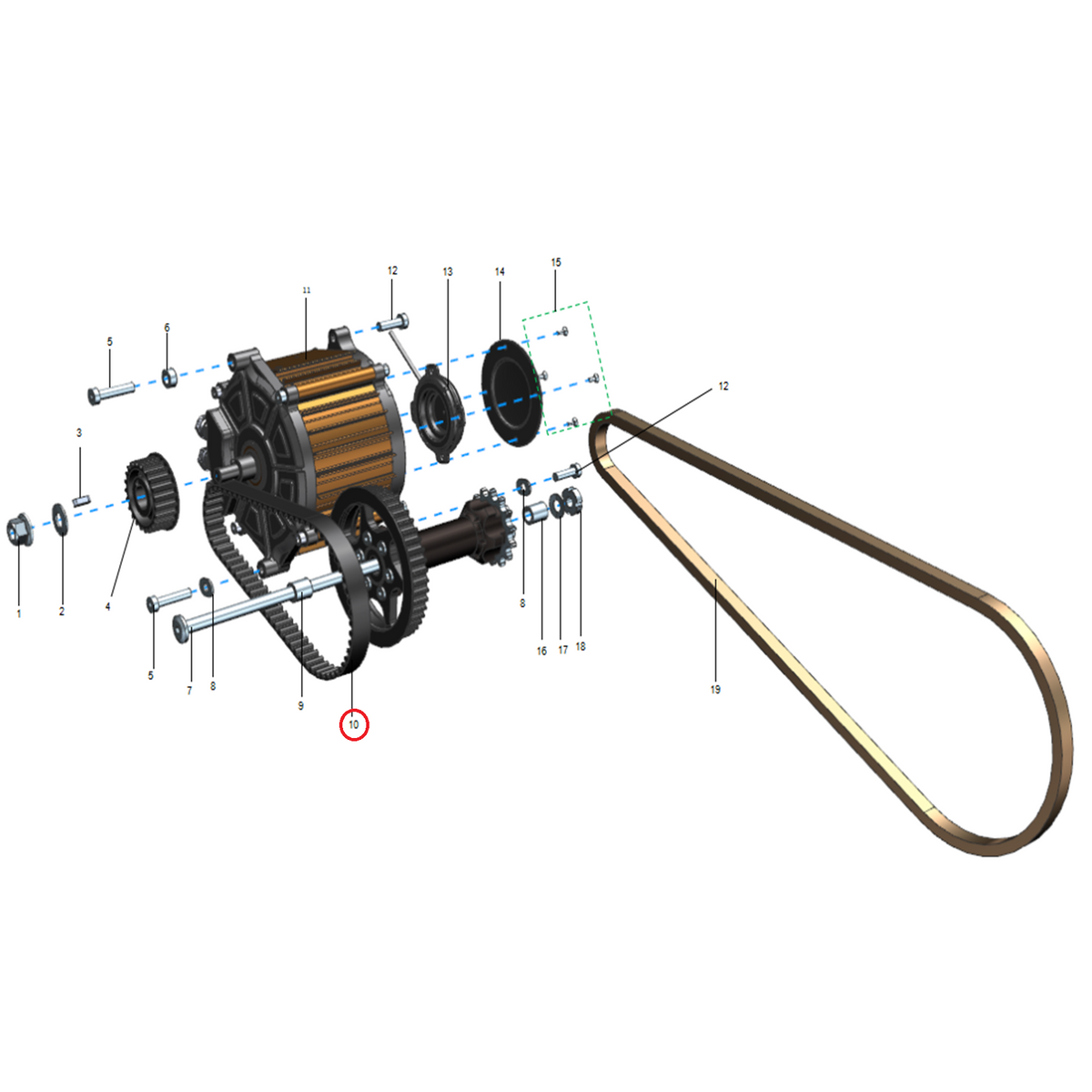 Correa de transmisión (Timing Belt) HTD-560-8M-16 Talaria xXx / Sur-Ron Light Bee