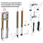 Suspensión neumática M4 RACING PARTS (cartuchos de horquilla original) Talaria Komodo