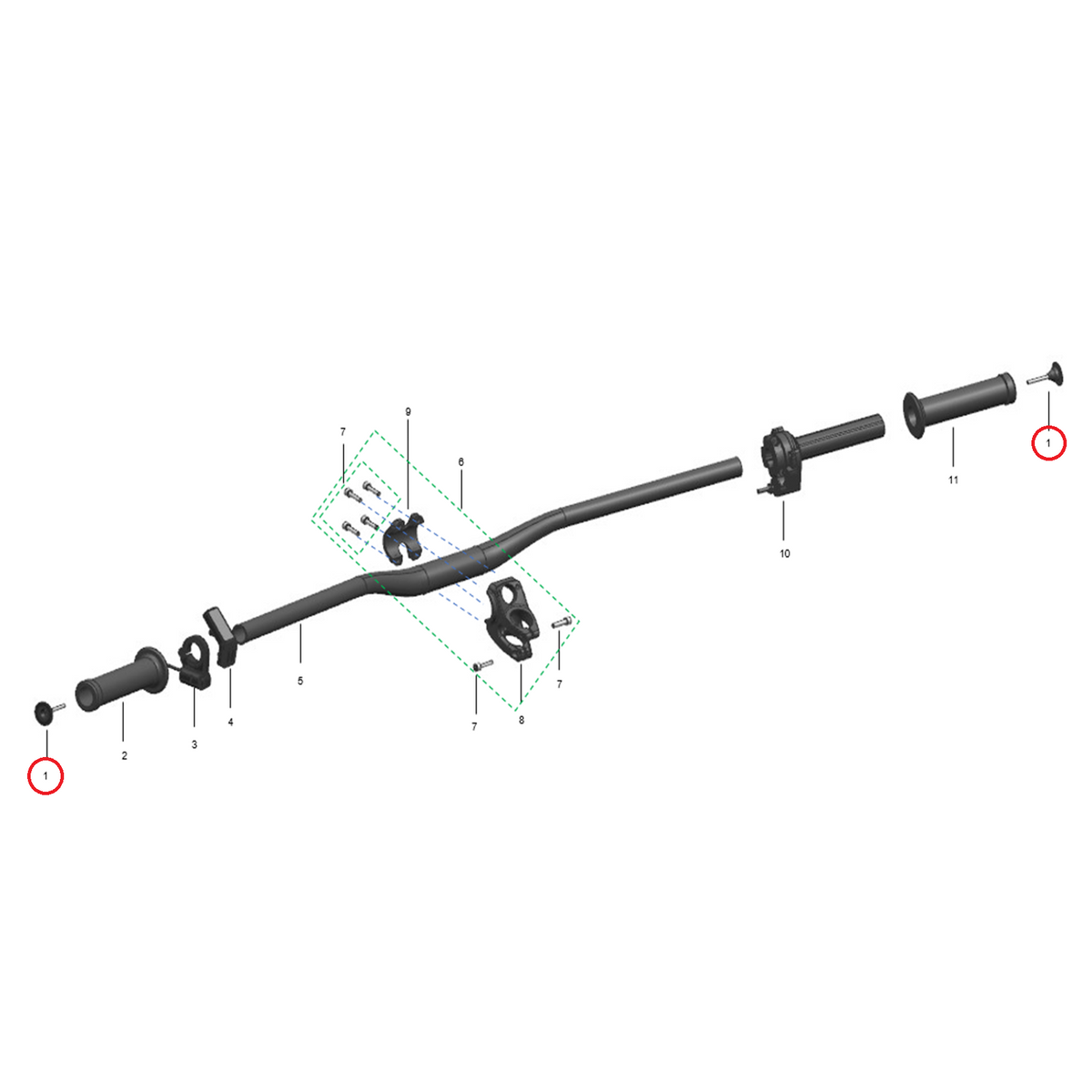 Tapón extremo del manillar  φ25.7×30